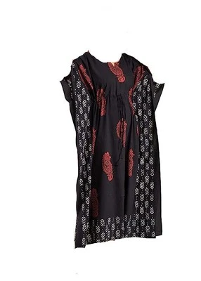 Haut caftan imprimé en coton pour femmes Robe de nuit US - Photo 1/4