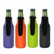 12oz Beer Bottle Insulator Sleeves 4 Pack Neoprene Cooler Covers Nonslip Zipper