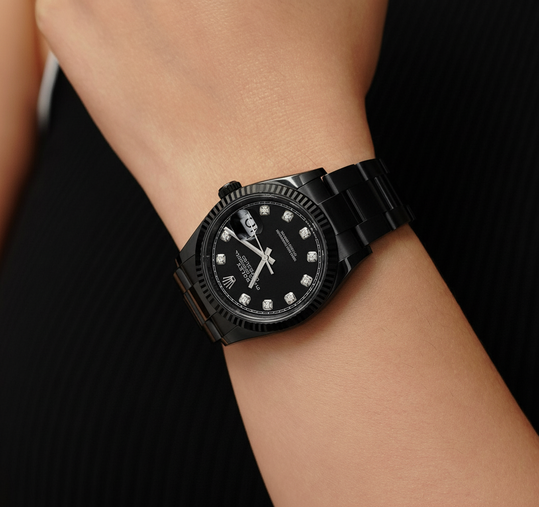 Rolex 126234 Datejust 'Noir' Stealth Black Diamond DLC Bespoke