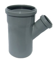 Soil Pipe 110 mm - Branch With 45 degree 50 mm Inlet - Push-Fit  Sewerage - Grey