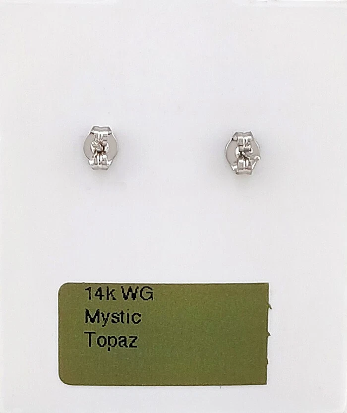 PENDIENTES TOPACIO MÍSTICO 8,46 Cts PIEDRAS PRECIOSAS ORO BLANCO 14K **Nuevos con etiqueta ** Foto 4 de 4