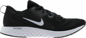 nike running legend react trainers in black and white