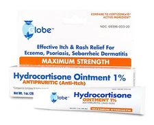 1 Tube of Hydrocortisone Ointment 1% 1 oz Maximum Strength Anti-Itch