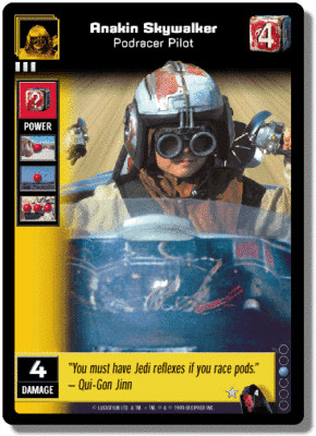 Star Wars Young Jedi CCG Menace of Darth Maul Anakin Skywalker, Podracer # 4