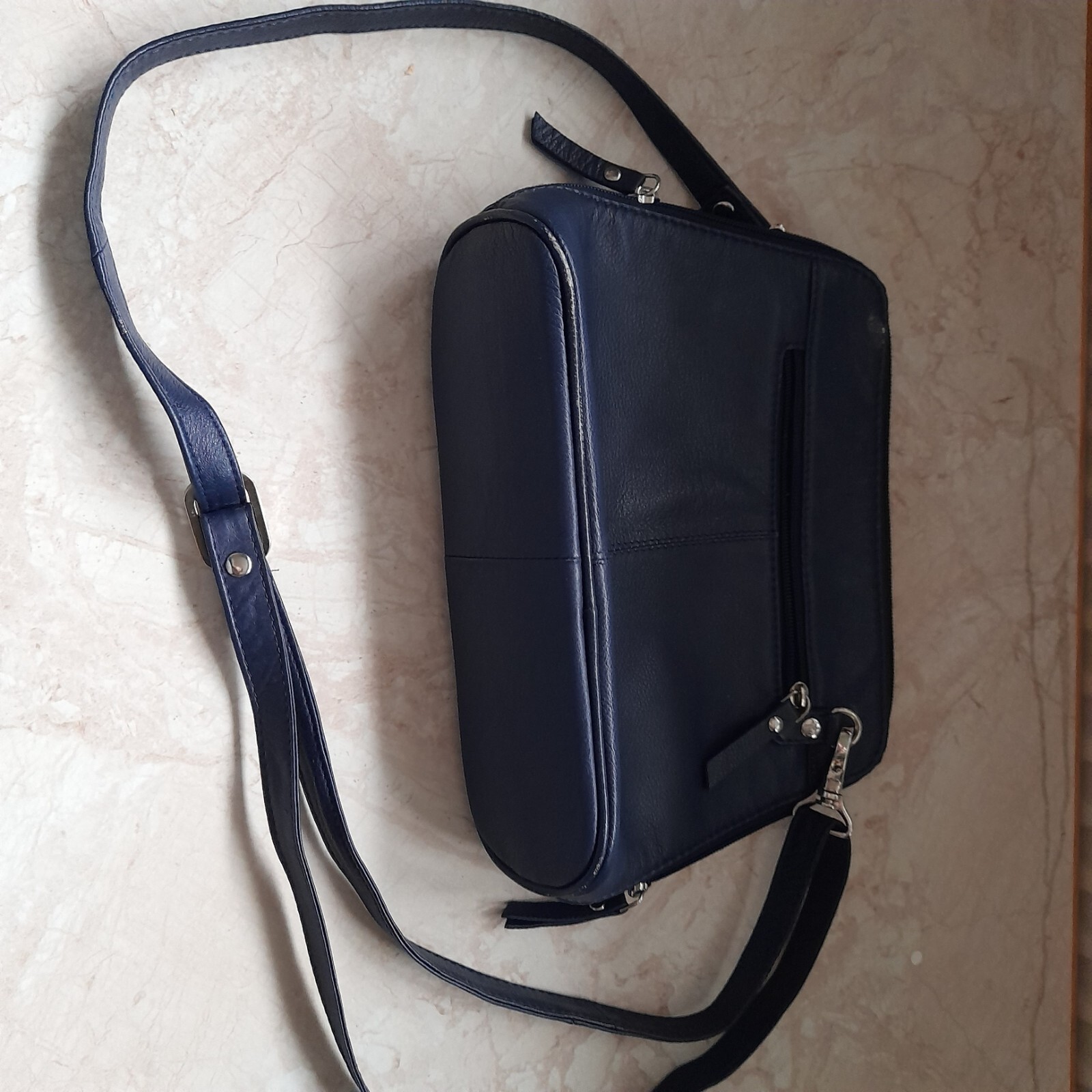 Navy Leather Shoulder Bag by Prime Hide eBay