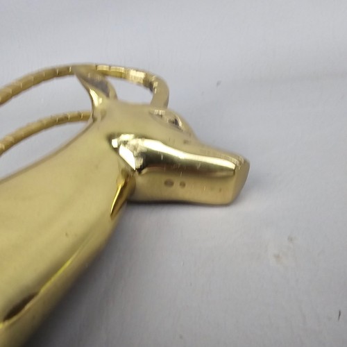 Vintage Brass Gazelle Antelope Wood Base Bookend Statue Impala Ibex 7.5 ...