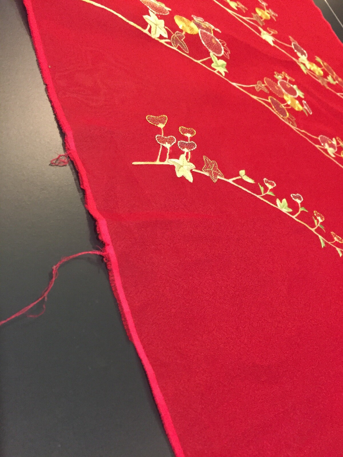 Pure100% Silk Organza Hand Embroidery Fabric 22&rdquo; Wide 45&rdquo; Long Con&rsquo;t Christmas