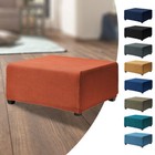 Stretch Rectangle Ottoman Slipcovers Elastic Pouffe Footstool Protector Cover