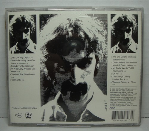 FRANK ZAPPA THE MOTHERS OF INVENTION WEASELS RIPPED MY FLESH CD - Picture 2 of 3