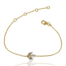 Blue Topaz 18K Gold Plated 925 Sterling Silver Bracelet Gemstone Jewelry