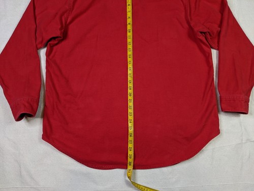 Vintage Woolrich Classic Chamois Button Shirt Mens Size L XL Red Heavy Distress - Picture 17 of 19