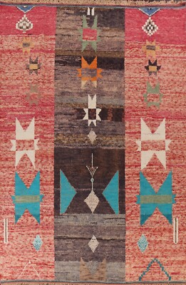 Geometric Moroccan Oriental Area Rug Wool Hand-knotted 9x13 Living Room Carpet