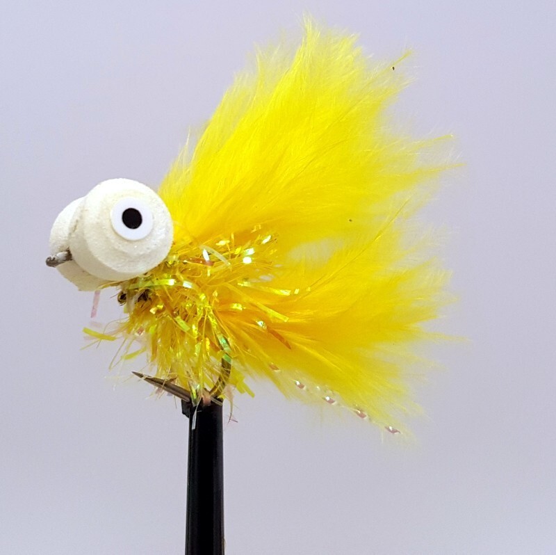 3 x Yellow Fritz Booby With Wing Fly Fishing Trout Flies Size 10 (BB38)
