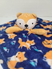 Le Bebe Favorite Fox Lovey Plush Security Blanket Orange Blue
