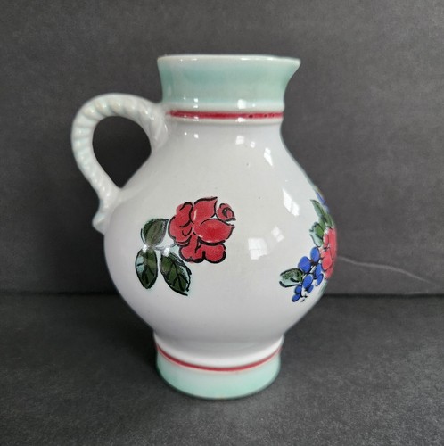 Retro Ceramic Creamer Small Pitcher Jug Server Vintage Floral Bud Vase 4.75" - Picture 3 of 11