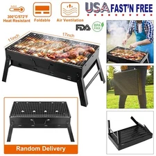 17'' Portable BBQ Charcoal Grill Barbecue Smoker Grill Camping Picnics Foldable