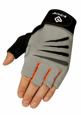 BIONIC Men's Cross-Training Fingerless Workout Gloves - Genuine Leather Pair