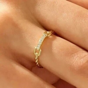 Authentic Women's Engagement Ring 0.50 Ct Round Simulated Diamond 14K Yellow Gold Plated