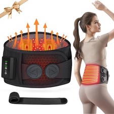 Cordless Heating Pad for Back Pain Relief,Portable Lower Back Massager with Heat