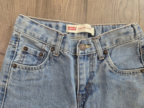 Levis 550 Youth Boys Size 8 Reg 24 x 22 Relaxed Fit Blue Denim Jeans EUC - Picture 2 of 9