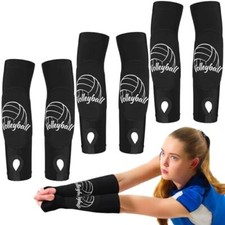 3 Pairs Sports Volleyball Arm Sleeves for Youth Small Black, Black, Black
