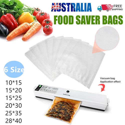 100X Vacuum Sealer Bags Precut Food Storage Saver Heat Seal Cryovac 6 Size NEW - Picture 2 of 24