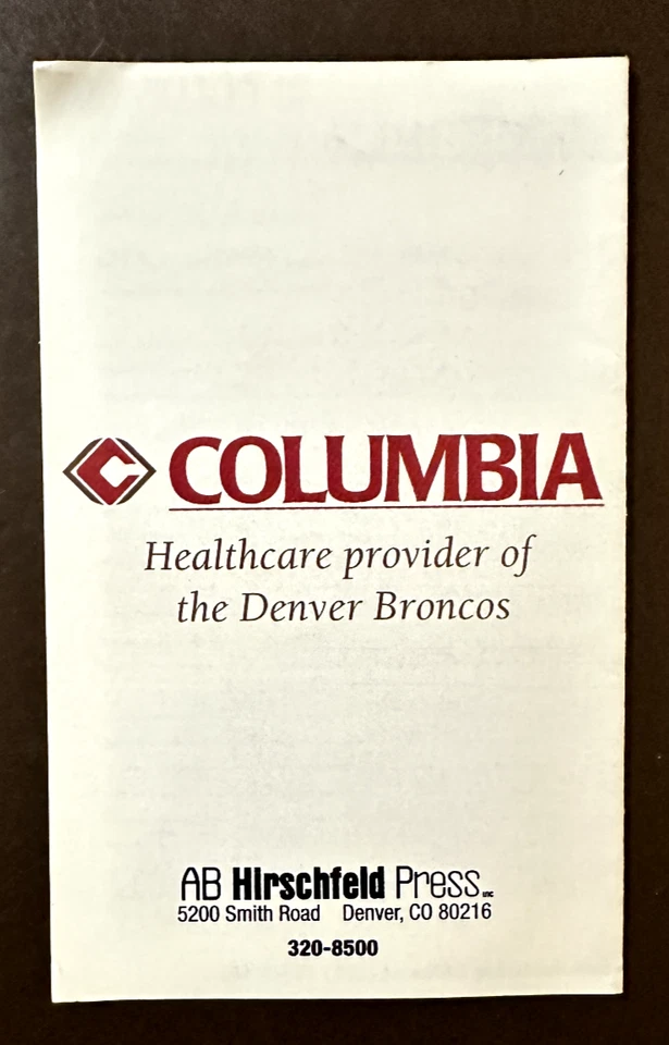 Denver Broncos 1997 NFL calendario de bolsillo - John Elway Foto 2 de 2