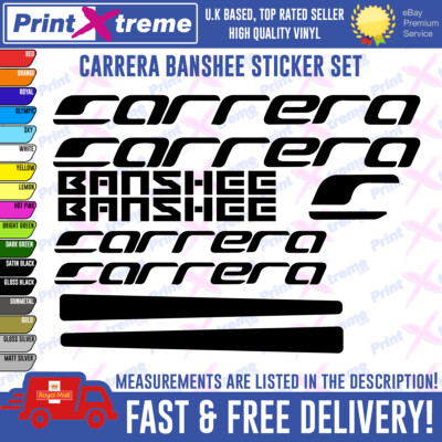Carrera Banshee Fahrrad Vinyl Aufkleber, Sticker, Mountainbikes Radfahren, BMX, 