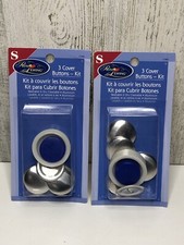 Cover Button Kit, Size 1 1/8". 3 buttons, mold  pusher, Prym-Dritz Corp. 2 Pk 