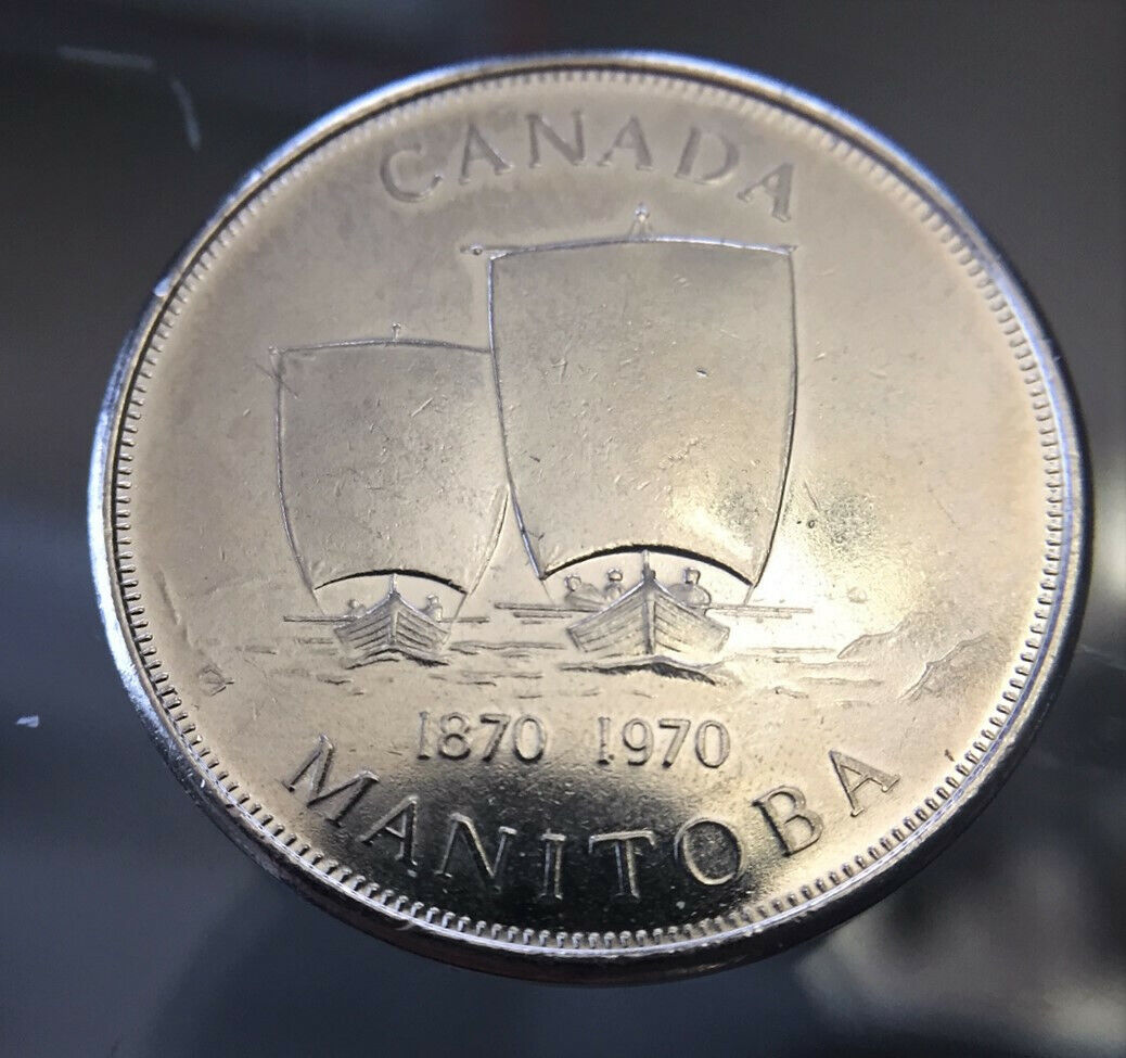 1970 Canadian Dollar Coin Manitoba Centennial PLUS 1970 School Token 1970-canadian-dollar-coin-manitoba-centennial-plus-1970-school-token