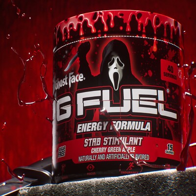 G Fuel Scream Ghost Face Stab Stimulant Tub Focus Energy Formula 40 Servings