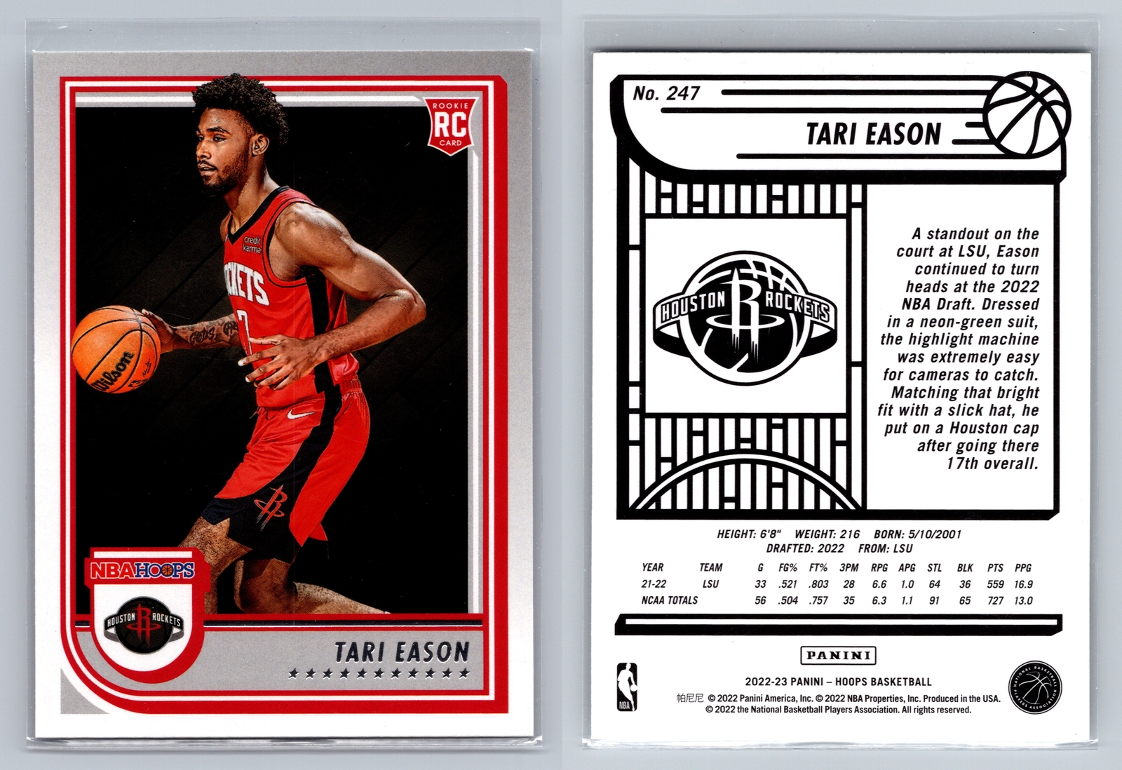 2022-23 Hoops #247 Tari Eason