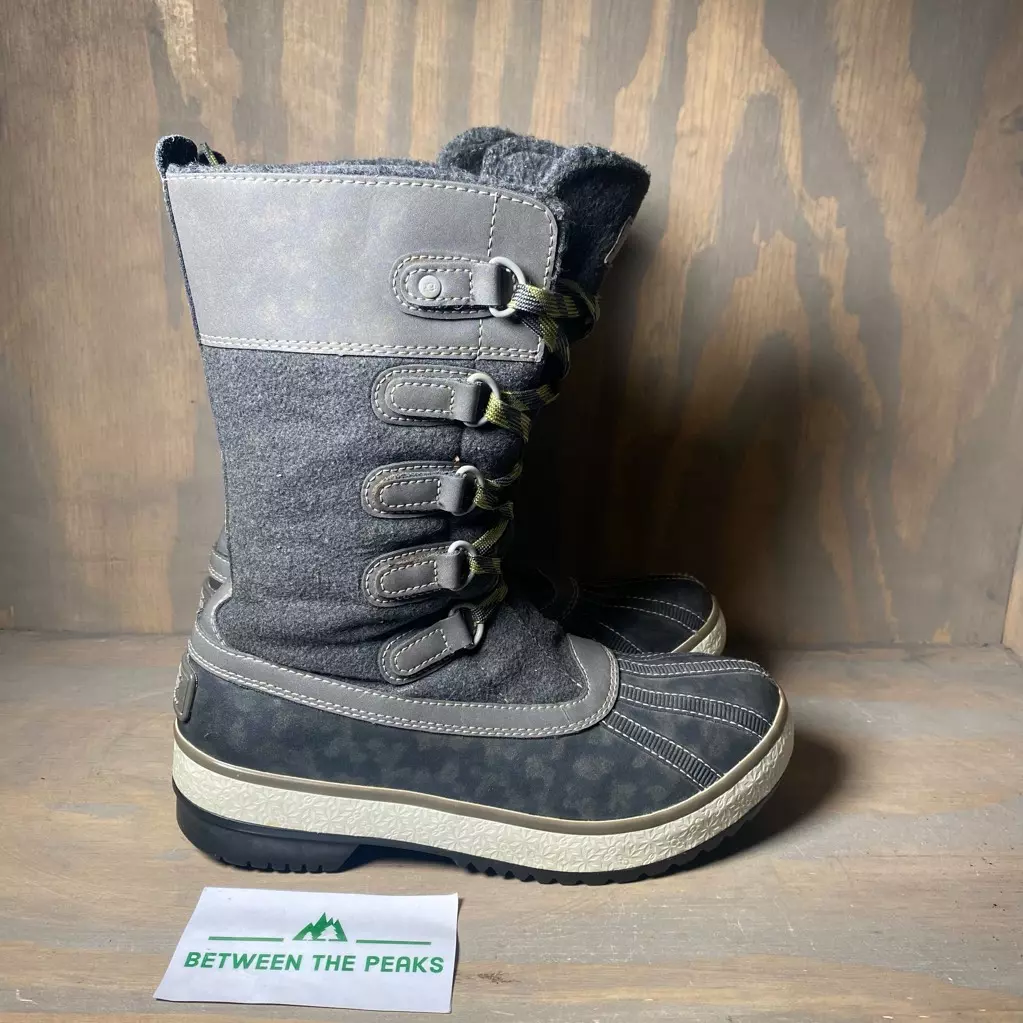 UGG Womens Baroness Duck Winter Boots Shoe eGray Leather Rubber
