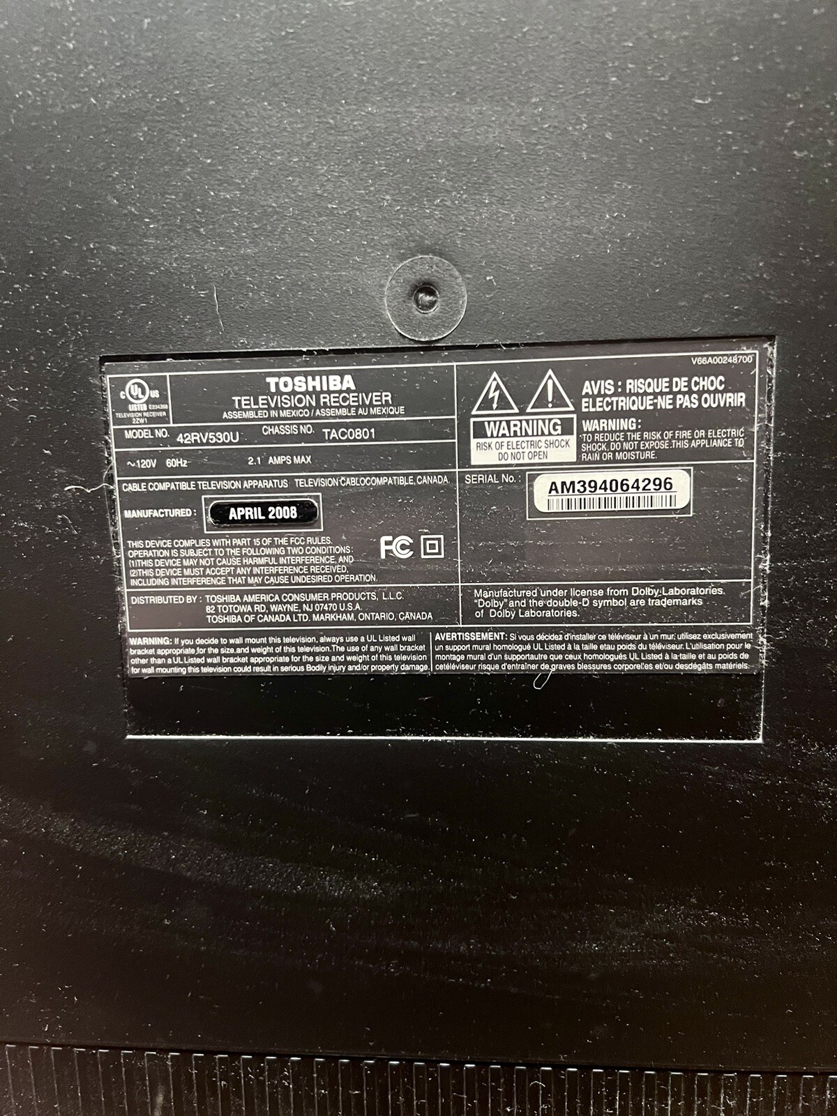 Toshiba 42&rdquo; Tv 1080p LCD