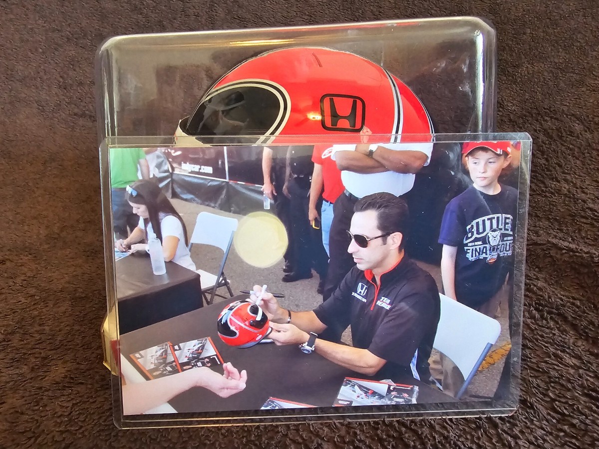 4x Indy 500 Champion Helio Castroneves SIGNED 1/2 Scale Mini