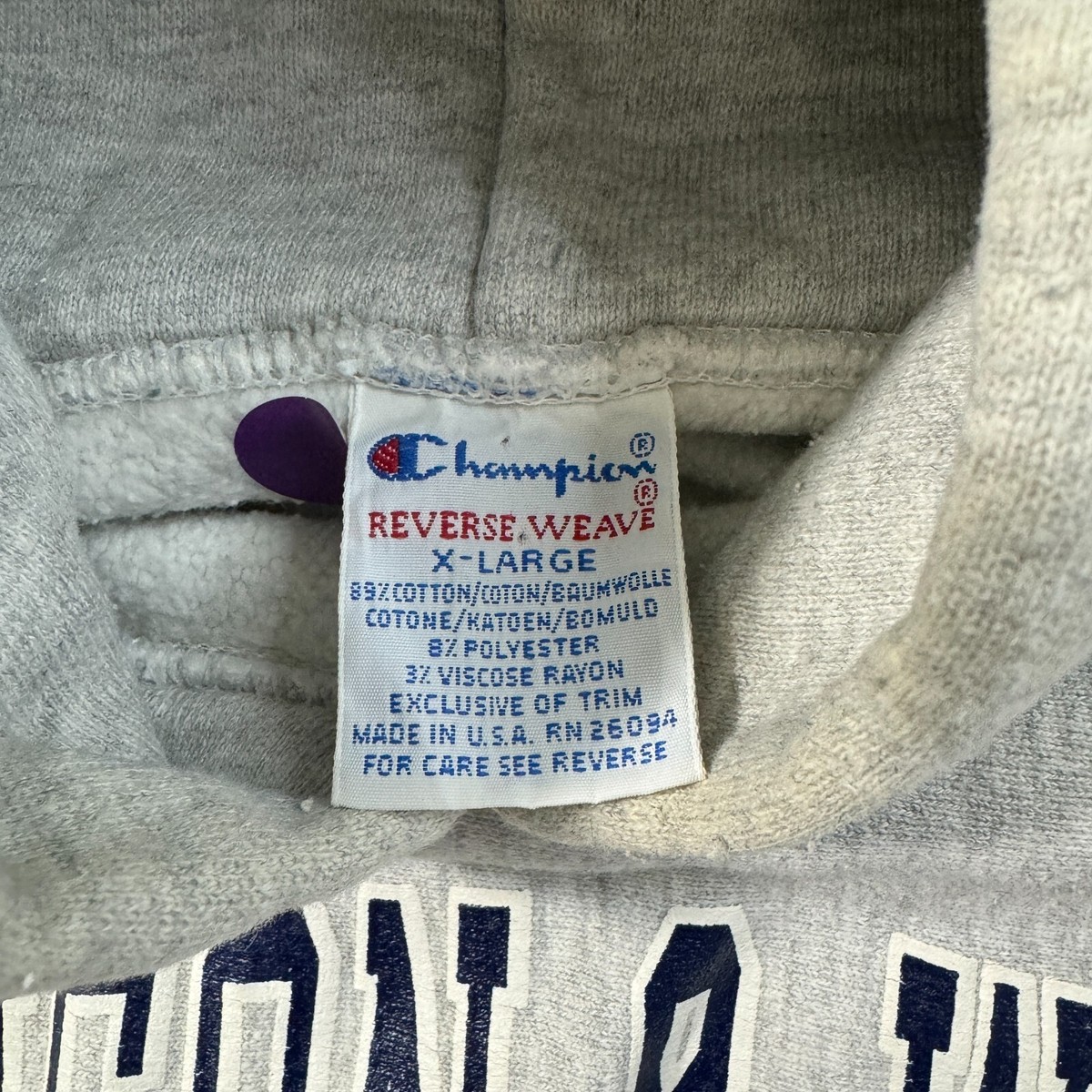 Vintage 90s Champion Reverse Weave Hoodie Sweatshirt XL USA