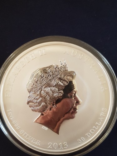 1 kilo 2013 Perth Mint Lunar Snake Silver Coin .999 in capsule. - Picture 2 of 2