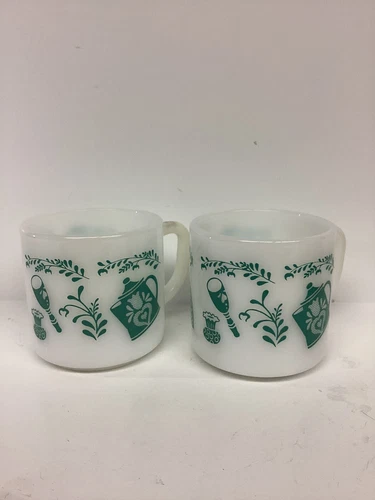 Vintage Federal Milk Glass Coffee Cups. 1950’s USA . Coffee Pot Designs