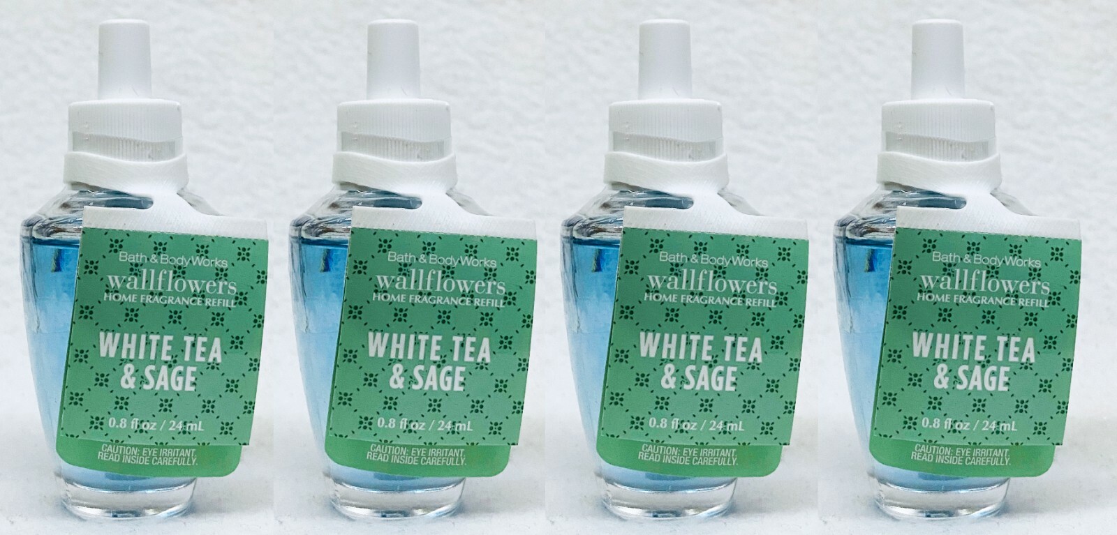 4 Bath Body Works WHITE TEA SAGE Wallflower Home Scent Oil Refill Bulb