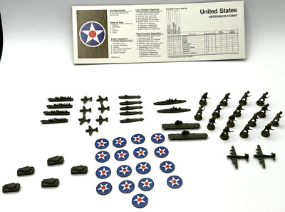 Vintage 1984 Axis & Allies Board Game USA GREEN Replacement Parts Pieces