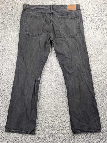Volcom Men Jeans 40x30 Black Denim Solver Modern Straight Leg Skater Distressed - Picture 2 of 10