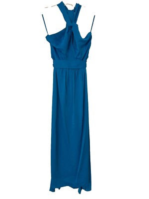 blue reiss dress Blue Hawaii Long Maxi Rayon Hawaiian Dress Blue / L main image 0