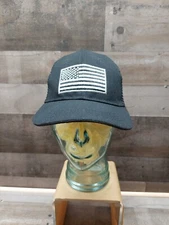American USA Flag Logo Black Mesh Trucker Style Snapback Hat