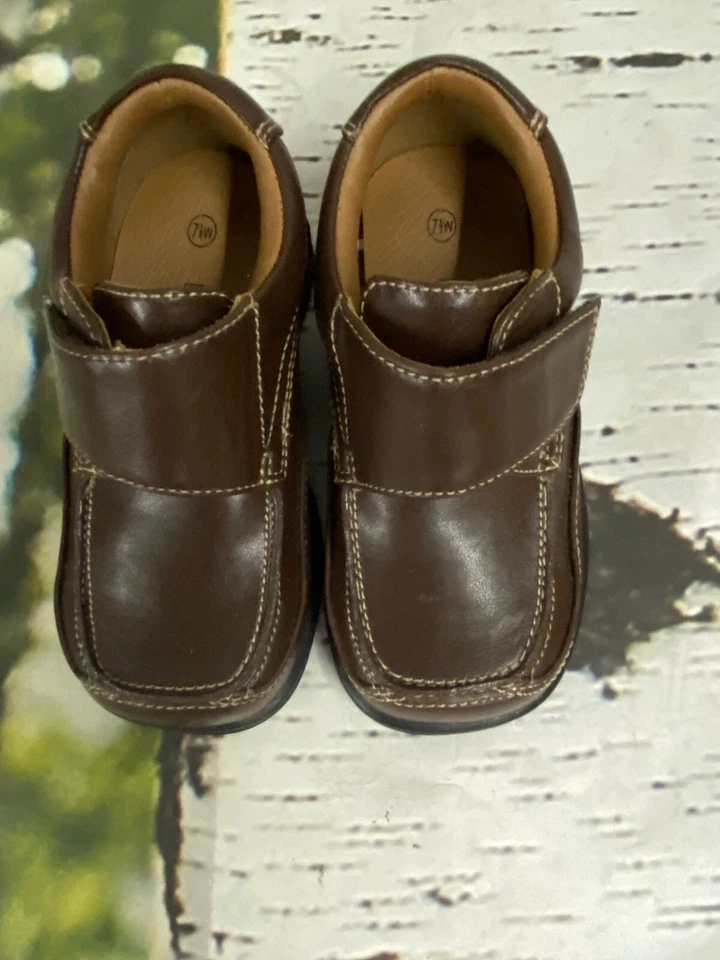 Zapatos informales Smart Fit para niños pequeños talla 7,5 W cuero marrón estilo 52248 Foto 4 de 4