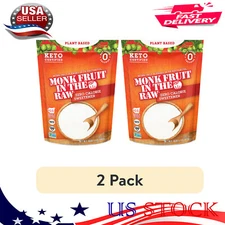 (2 pack) Monk Fruit In The Raw Zero Calorie Sweetener, Sugar Substitute, 16 oz