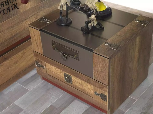 Pirat Funktionsbett Kinderbett Braun Holz Set Nachttisch Betten Bett - Bild 10 von 10