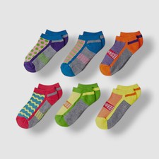 Jefferies Socks Kid Girl Gray Blue Multi Color Ribbed Low-Cut 6-Pack Socks XS