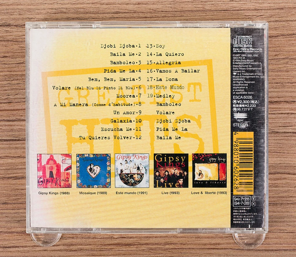 Gipsy Kings - Greatest Hits CD (Japan 1994 Epic) ESCA 6026 - Image 3 of 4