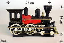 Dampflok Lokomotive stehende Figur Gusseisen Signiert CS Hohe Qualit&auml;t