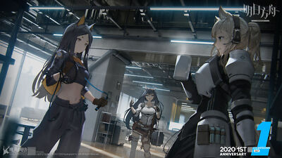 Anime arknights girls dobermann nearl blaze fox girl Playmat Gaming Mat Desk